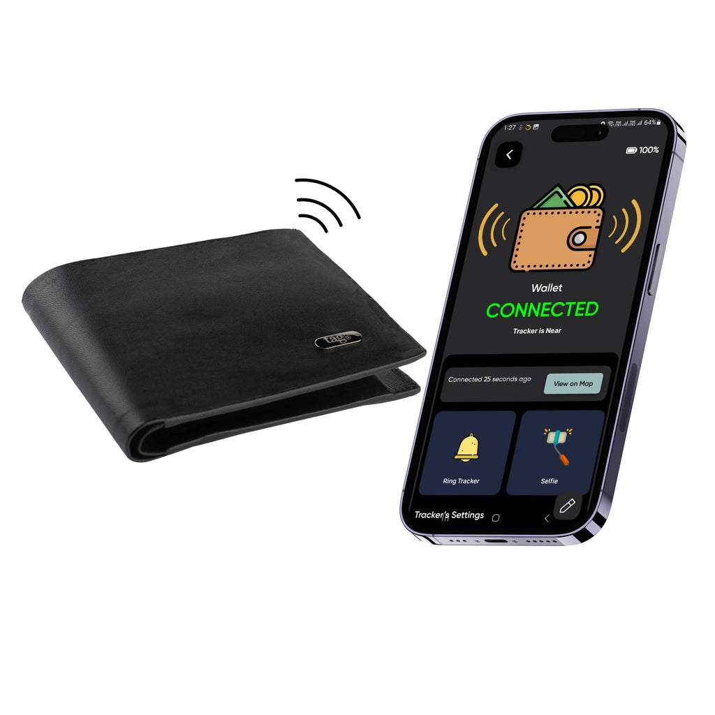 Smart Leather Bifold Wallet – Bluetooth GPS Tracker & RFID Protection for Men – product image 3
