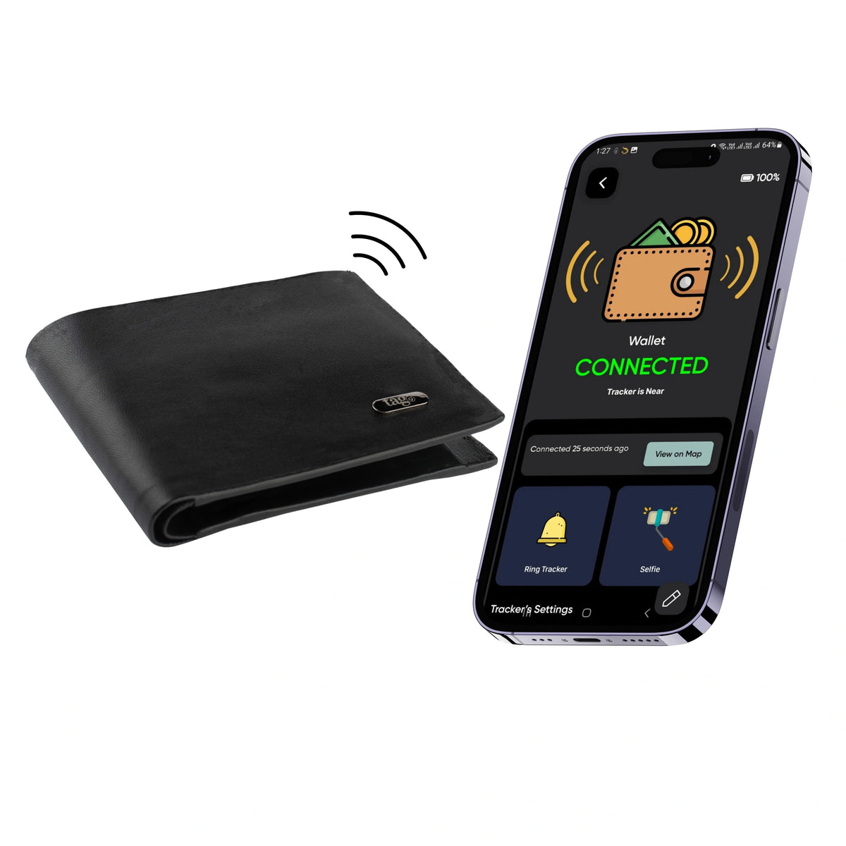 Smart Leather Bifold Wallet – Bluetooth GPS Tracker & RFID Protection for Men – product image 3