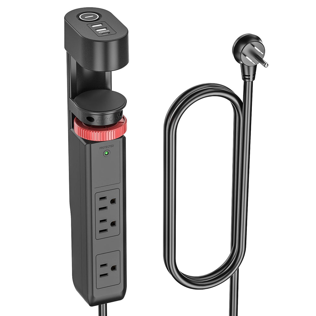 CRST Desk Clamp Power Strip | 3 Outlets + 3 USB (20W USB-C PD), 1020J Surge Protector