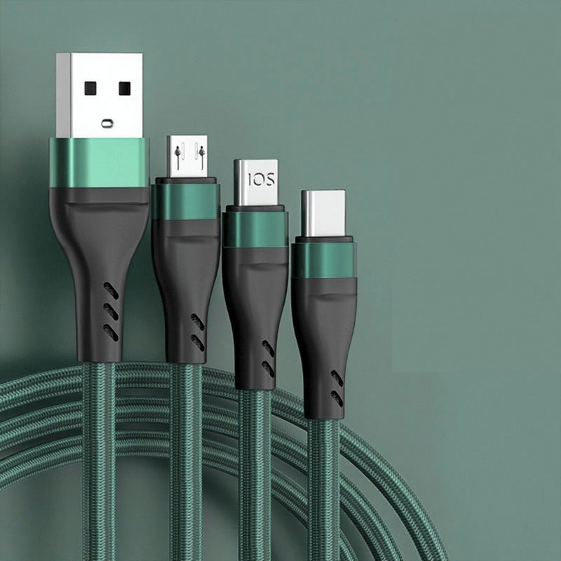 100W 3-in-1 Fast Charging Cable (USB to Type-C, Lightning, Micro-USB) – product image 1