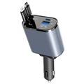4-in-1 Retractable Fast Car Charger 120W with USB-C – product image 1