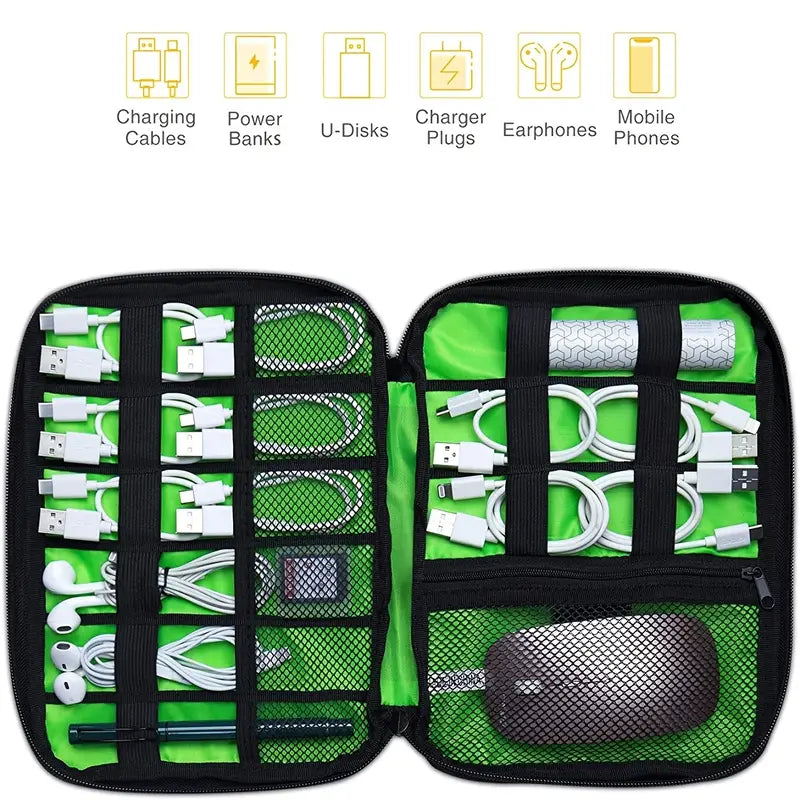 Compact Portable Tech Bag for Cable Storage (1pc)
