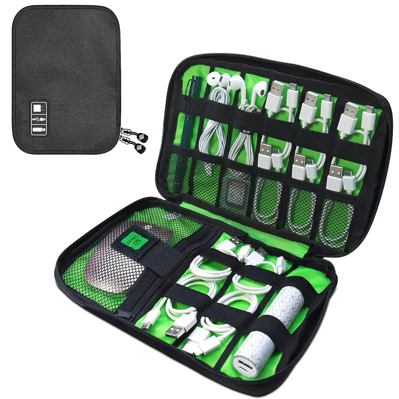 Compact Portable Tech Bag for Cable Storage (1pc)