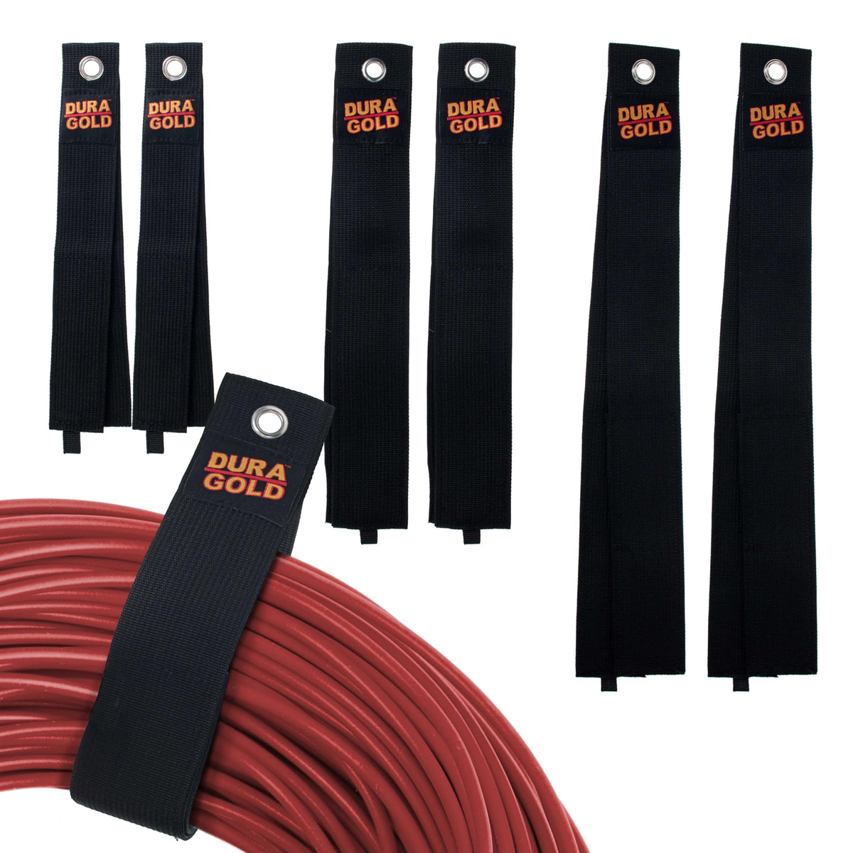 Heavy-Duty Extension Cord Organizer Straps with Grommets - 6 Pack – product image 1