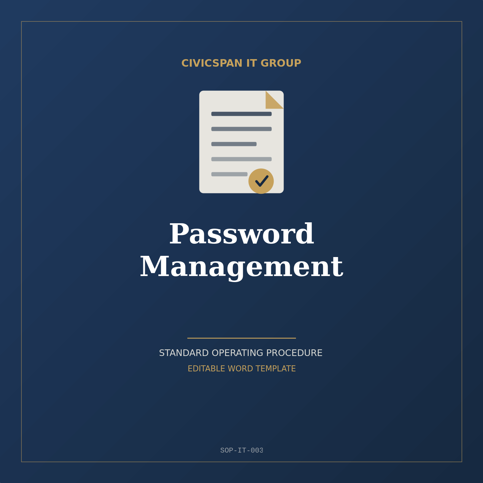 IT Password Management & MFA Policy SOP Template (Word/.docx)