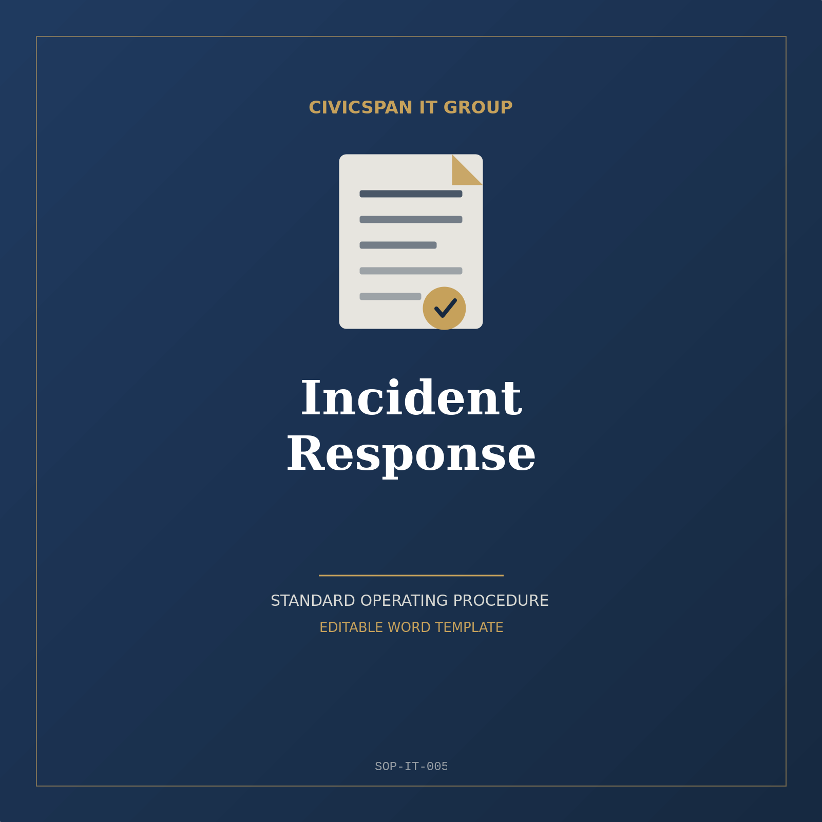 IT Incident Response SOP Template (Word/.docx)