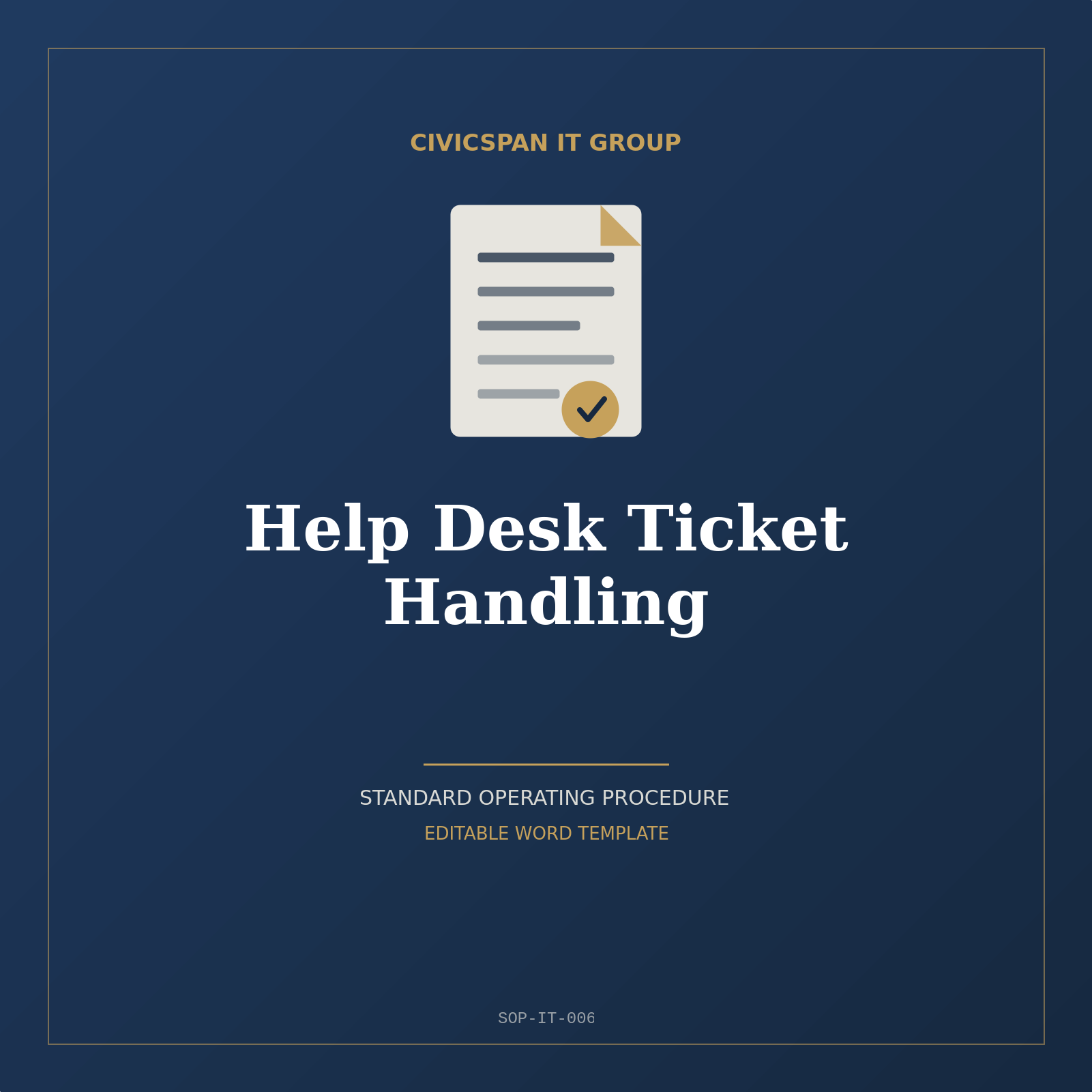 IT Help Desk Ticket Handling SOP Template (Word/.docx)