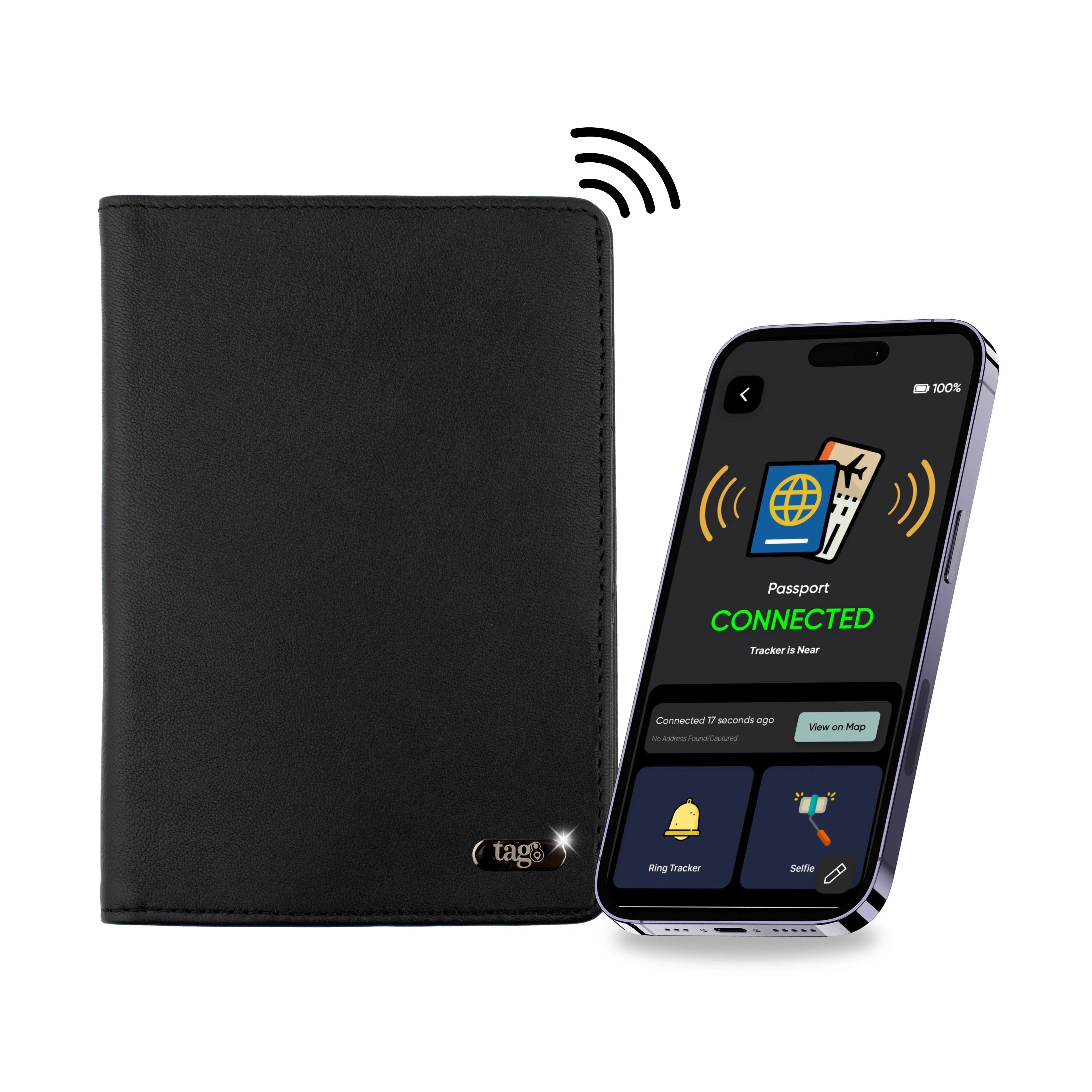 Dolphin Smart Leather Passport Tracker-5
