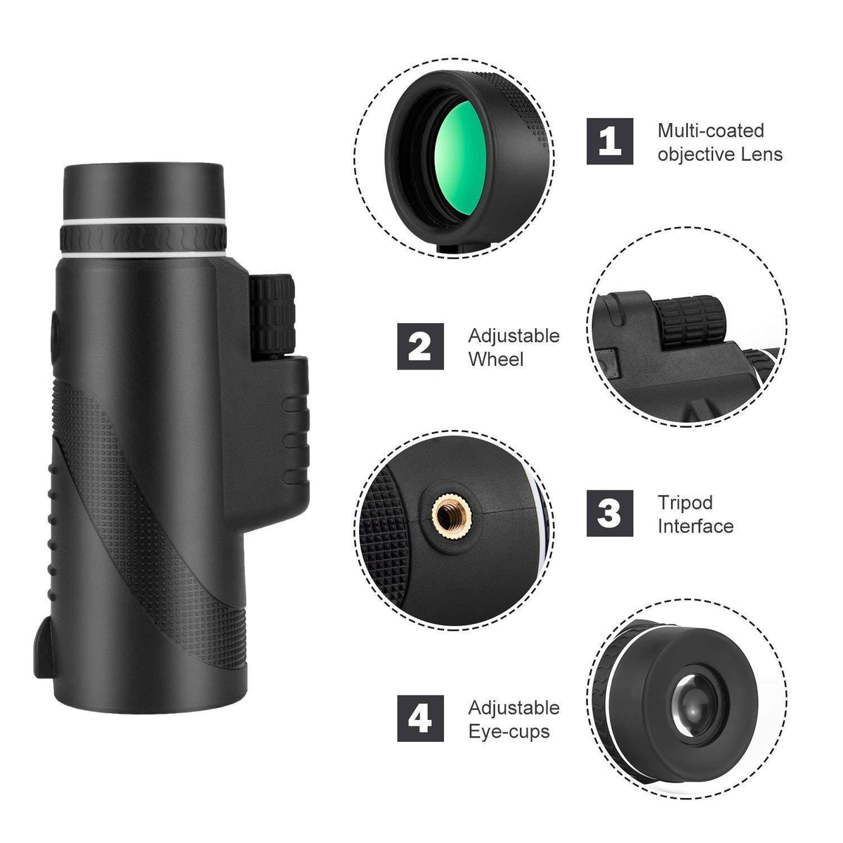 Monocular Telescope with Smartphone Mount