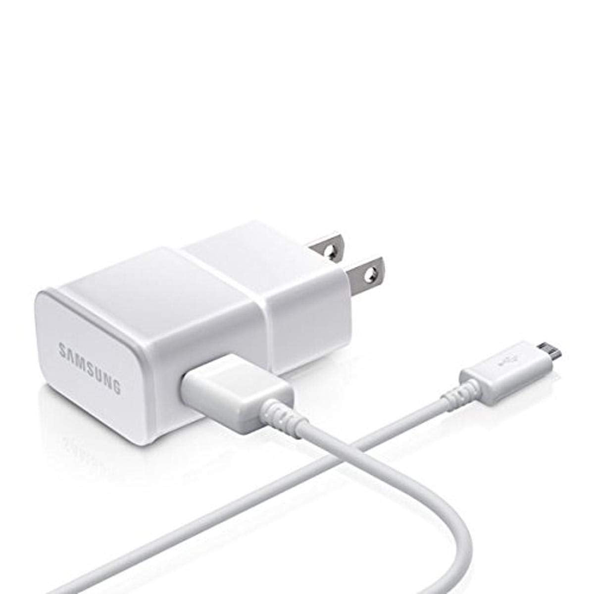 Samsung OEM 2-Amp Adapter with 5-Feet Micro USB Data Sync Charging Cables for Galaxy S2/S3/S4 Active/Note 1/2 - Non-Retail Packaging - White