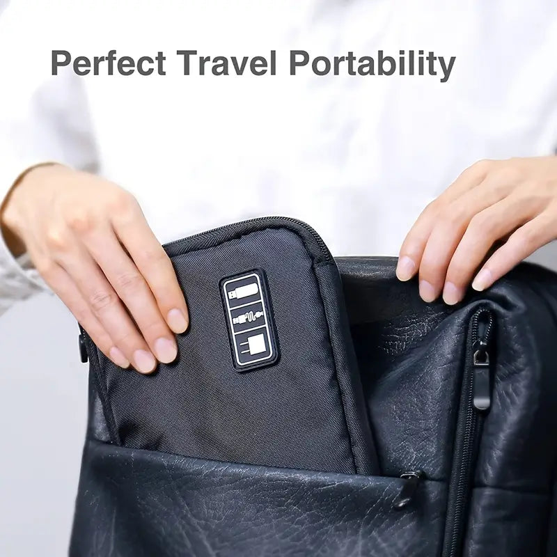 Compact Portable Tech Bag for Cable Storage (1pc)