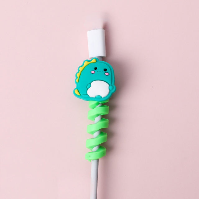 Silicone Cartoon Spiral USB Cable Protector & Cord Winder
