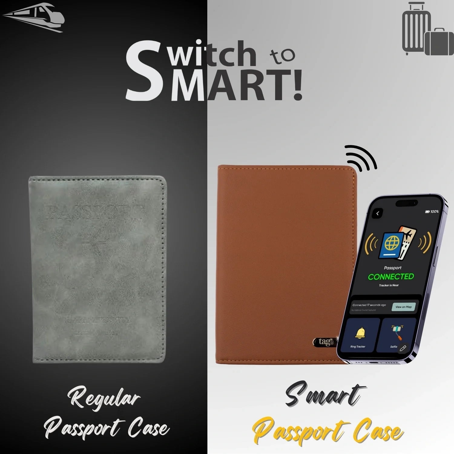 Dolphin Smart Leather Passport Tracker-1